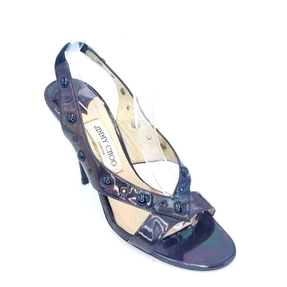 ❌SOLD❌ [Jimmy Choo] "Cinderella" Sling-Back Strappy Heels Sz 39.5 (US 9.5) - Picture 6 of 9